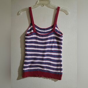 It's Our Time Multicolor Striped Crochet Camisole
